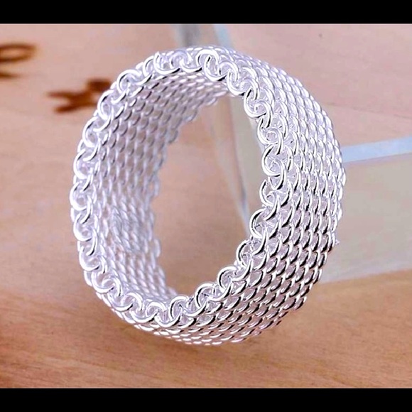 Stamped 925 Fine Sterling Silver Mesh Ring NWT $189 - Picture 3 of 7